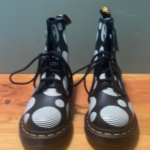 Brand new Dr Martens black and white polka dot pattern boots size women’s US5